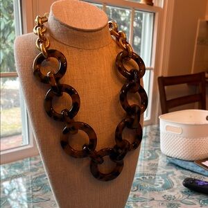 J. Crew Tortoiseshell and Gold Necklace